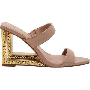 Katy Perry Women's Framing Wedge Two Band Sandal Gold Size 6 NEW WINTER SALE